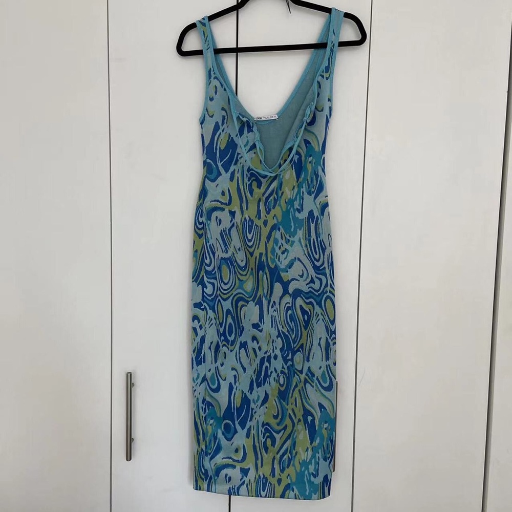 Zara Cut-Out Jacquard Dress Size Small